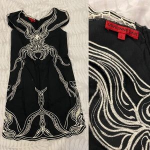 Vivienne Tam Black/White Tribal Print Casual Dress